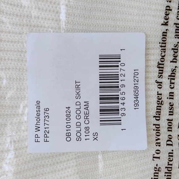 NEW Free People Cream Solid Gold Ribbed Knit Skirt - Picture 13 of 15